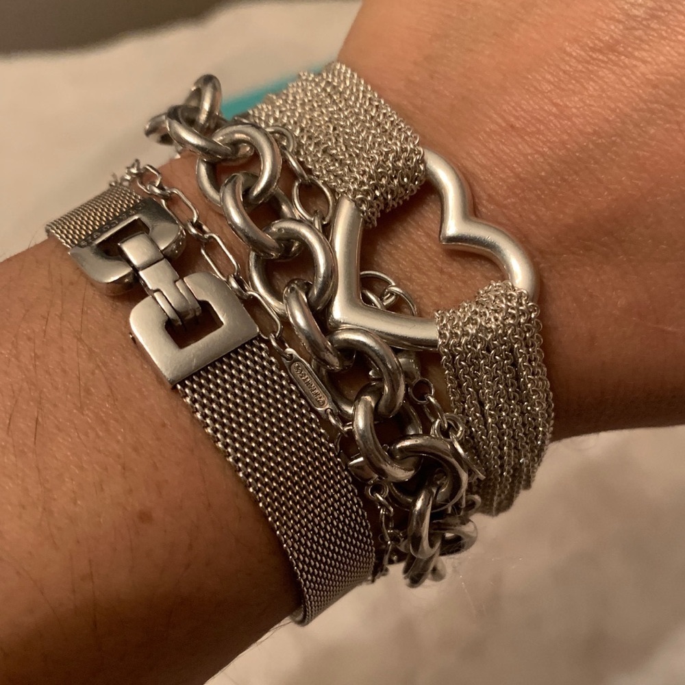 Genuine Tiffany & co. heart mesh bracelet
